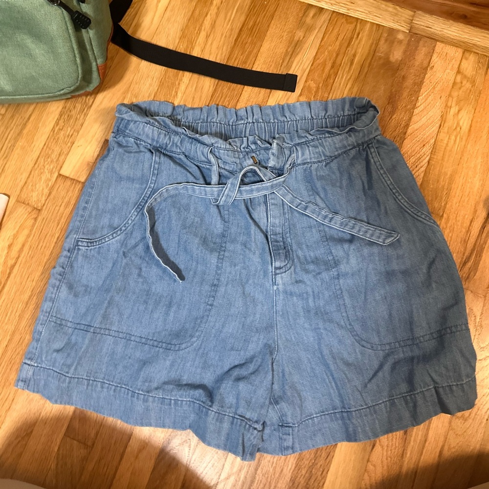 Old Navy Light Blue Paperbag Waist Denim Shorts